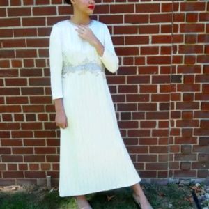 Vintage 90s Satin Beaded Gown